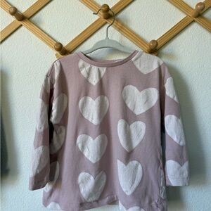 Zara Pink Heart Long Sleeve Tee